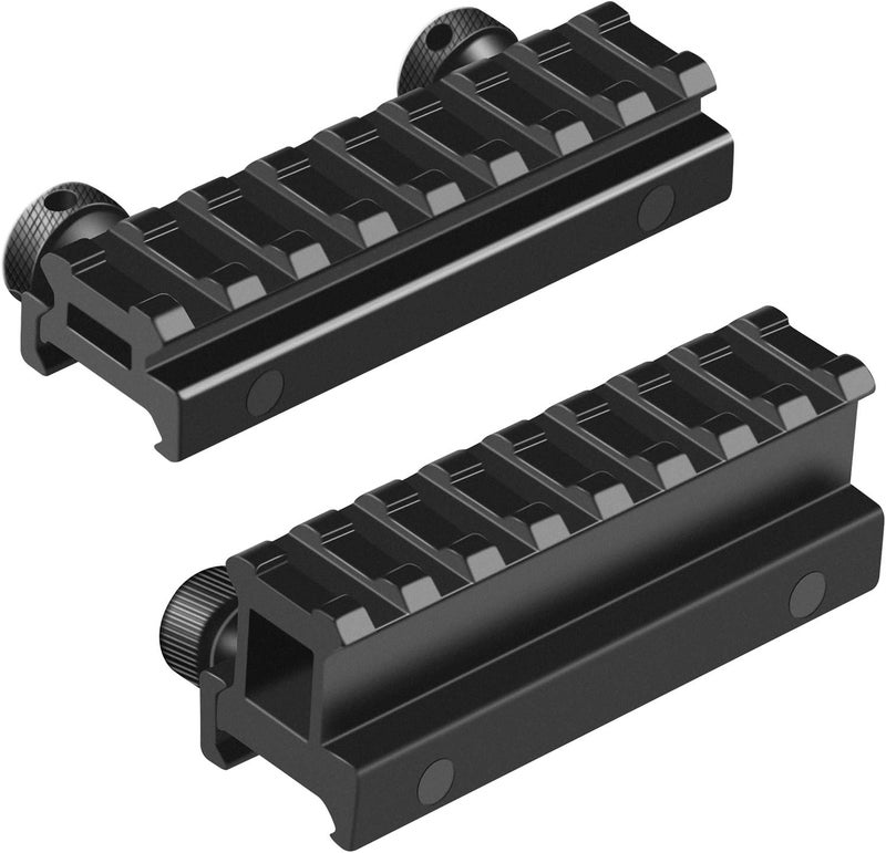LONSEL Picatinny Riser Mounts, FENTUK 1 Inch High Profile & 1/2 Inch Low Profile 8 Slots Picatinny Rail Riser Mount with See Through Design for Scopes Optics Red Dots - 2 Pack (Include 1" & 0.5" Riser Mount) - Image 3